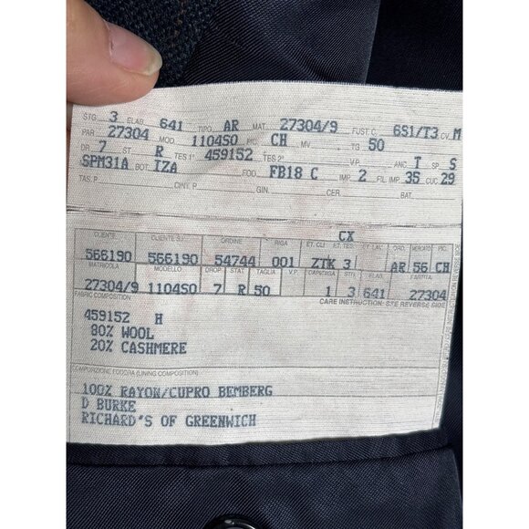 Ermenegildo Zegna Blue Wool Cashmere Taglio Escusivo Blazer Luxury‎ Jacket Sz 50 - Picture 12 of 14